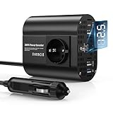 TAGEEBLU 300W Wechselrichter 12V auf 230V, spannungswandler 12v 230v mit 1 Steckdosen、Type-C 30W、USB-Schnellladung 25W、3 USB-Anschlüsse, LED-Anzeige, Laden von Handys, Laptops und Anderen Geräten