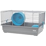 GarPet Hamsterkäfig Nagerkäfig Mäusekäfig mit Haus Laufrad Käfig Farbwahl (grau)