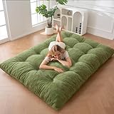 MAXYOYO Futon Matratze, Chenille-Stoff, 15cm Dick Bodenmatratze Verwendbar als Schlafsofa, Geknöpft Handwerk, Klappbare Gästematratze für Wohnzimmer Schlafzimmer