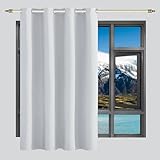 LIUWEIE Thermovorhang Kälteschutz Gardinen 180 x 210 cm 1Er Set (B X H) Verdunkelung, Winter Extra Warm Gegen Kälte Thermo Gardinen mit Ösen für Schlafzimmer Wohnzimmer, Weiß