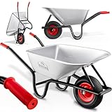 GARDEBRUK® Schubkarre 100 Liter bis 250kg Luftreifen mit Stahlfelge verzinkt Garten Bauschubkarre Gartenschubkarre