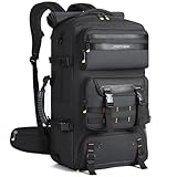 Ponhog Reiserucksack Herren Groß 50L Laptop Rucksack mit Schuhfach Fit 17 zoll Laptop Handgepäck Flugzeug Daypack Rucksäcke für Reisen Camping Kurztrips Wandern, Schwarz