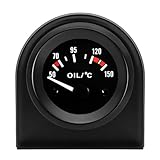 LKRXW Auto Öltemperaturanzeige Kfz 52mm Öltemperatur Messgerät mit Sensor 12V Weiß Lichtanzeige Temperaturmessgerät Öl Temperatur Meter Anzeige Zeigeranzeige 50 bis 150 Celsius