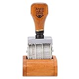Datumstempel Kreative Wooden Date Seal Rolling Wheel Roller Stempel Vintage Font mit Basis für DIY Scrapbooking Art Decoration