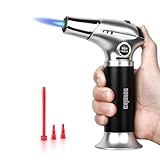 Sondiko Küchenbrenner S901, Flambierbrenner, Nachfüllbarer Feuerzeuge, Lötbrenner mit Sicherheitsschloss für die Küche, Crème Brulée(Butan Nicht Inbegriffen)