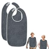 Anrbb 2 Stück Wasserdichte Lätzchen für Erwachsene, Senioren Mehrweg Waschbar, Leicht zu Reinigen, Unisex Kleiderschutz mit Klettverschluss für Ältere und Behinderte, Komfortabler Pflege-Schutzlätz