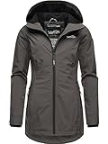 MARIKOO Damen Übergangsjacke leichte Jacke mit Kapuze Honigbeere Anthracite Gr. M