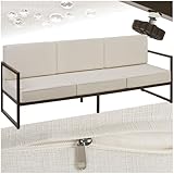 tectake® Garten Lounge Sofa 3 Sitzer, Couch, Gartenmöbel, Balkonmöbel, Terrassenmöbel, Wintergarten Lounge Möbel Outdoor, Gartenbank wetterfest, Sitzbank mit Lehne, Gartenlounge - 3 Sitzplätze