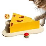 Katzenkratzbrett, Käse-Design, interaktives Kratzbrett für Haustier-Kätzchen, verschleißfestes Katzenkratzspielzeug, solides Haustierzubehör für kleine, mittelgroße und große Kätzchen