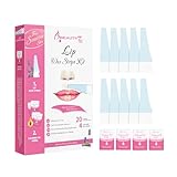 Beauty7 Wachsstreifen Lippen für empfindliche Haut, 20 Streifen Lippen + 4 Post Wax Calming Oils Wips Waxing Strips Facial Schnelle Haarentfernung in 3 Sek., Kaltwachsstreifen für Gesicht