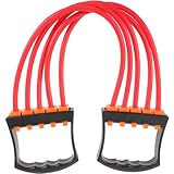 ORFOFE Fitness Zugseil mit Rutschfestem Griff TPE Widerstandsband Rot Leichtes Trainingsseil für Zuhause Reisen und Klimmzüge