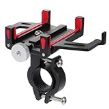 Cabilock Fahrrad Handyhalterung Aluminiumlegierung Rot Stabiler Telefonhalter Lenkerbefestigung Rutschfestes Design für Sichere Navigation und Freihändige Nutzung Unterwegs