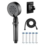 FilterShowerhead – gefilterter Duschkopf | Handbrause | Hochdruck-Duschkopf mit 5 Strahlarten und Filtern | Duschköpfe für Haustiere