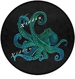 Metall-Blechschild, rund, Oktopus, Kraken, Ozean, Meer, Wandkunst, Plakette, Werbung, Bar, Poster, Blechschild, geeignet für Männerhöhle, Bar, Cafés, Büro, Zuhause, Küche, Landhaus, Restaurant, 30,5 x