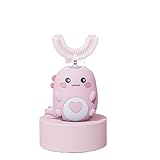Lulabini DinoBrush 360° Kinderzahnbürste – Ultraschall-Zahnbürste mit weichen Borsten & LED-Licht, ergonomisch & wasserdicht, elektrische Lernzahnbürste für Mädchen & Jungen (Rosa 6-12 Jahre)