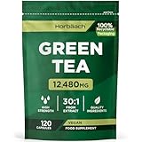 Grüntee Extrakt 12480 mg pro Tagesdosis | 120 Pulver Kapseln | Hochdosiert Green Tea | Vegane | von Horbaach