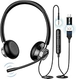 Headset PC New Bee Computer Headset mit Mikrofon Business Headset USB Typ-C 3.5mm für Call Center Office Telefonkonferenzen Skype-Chat Webinar-Präsentationen Online-Kurse
