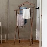Staboos Stummer Diener aus Massiv Holz - klappbarer Herrendiener und Butler - fertig montierter Damendiener Kleiderständer in 3 Farben (Nussbaum)
