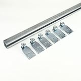 TENDAGGIMANIA ® Vorhangschiene aus verzinktem Eisen, mit 9 Laufrolle inkl (jede laufrolle trägt 35 kg) - Ideal für Schiebetüren und Toren- Länge 400 CM -Anpassbar Zubehör