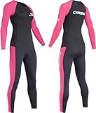 CRESSI Wahoo Lady Monopiece Wetsuit Black/Pink 2mm XL/5-Einteiliger Neoprenanzug Damen aus 1,5/2 mm Soft Neopren Elastan zum Schnorcheln, Schwimmen Aktivitäten im Wasser, Schwarz/Rosa, XL/5