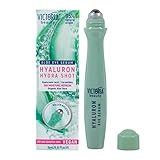 Victoria Beauty Hyaluron Augen Roll On kühlend, Ceramide Augenserum gegen Falten und Augenringe, Augenroller mit Hyaluronsäure, Bio Aloe Vera und Niacanimide, Anti Aging Augenreme, Augenpflege, 15ml