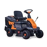 FUXTEC Aufsitzmäher FX-RMR66, Rasentraktor mit eStart, Schnittbreite 66 cm, 6PS, 150 L Fangkorb, Schnitthöhe verstellbar, für große Flächen, inkl. Trichter für Seitenauswurf