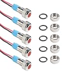 Flaconi 5PCS Auto-Kontrollleuchte,Kontrollleuchte 12v,LED-Anzeigeleuchte,Motorrad-Kontrollleuchte,Wasserdichtes Signallicht,Kontrollleuchte,Geeignet für die Meisten Autos (Rot)