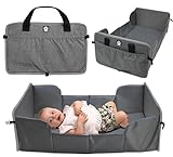 Dooky Original Traveller - faltbares Baby Reisebett inkl. Matratze - superleicht, kompakt, Fächer an den Außenseiten, 41 x 74 cm (aufgebaut) / 41 x 26 cm (gefaltet), 100% Polyester, Schwarz