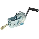 TrutzHolm® Bootswinde Handseilwinde Stahlseil mit Haken 1130kg | 2 Gänge | Seilstärke 5mm | Seillänge 9,5m