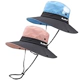 Yamitora 2 Stück Sonnenhut Damen Breite Krempe Faltbarer UV-Schutz Sommerhut Visor Cap Angeln Hut Visor Cap Hut (DE/NL/SE/PL, Alphanumerisch, Einheitsgröße, Mehrfarbig (Rosa und Blau)