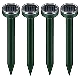 4X Solar Maulwurfabwehr,Ultrasonic Solar Maulwurfschreck,Wühlmausschreck, Wühlmausvertreiber,Mole Repellent,Maulwurfbekämpfung,Draußen Rasen Gartenhöfe Maulwurfbekämpfung -Green