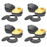 Junguluy 52 StüCk Eier Kuchen Formen, 3 Mini TöRtchen Formen mit Abnehmbarem Boden, Cupcake Kuchen Muffin Form, Blech Form, Backen Werkzeug Teile
