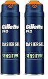 Gillette PRO Bartpflege Rasiergel Männer (200 ml), kühlt die Haut, um sie zu beruhigen und spendet dem Barthaar Feuchtigkeit, Geschenk für Männer (Packung mit 2)