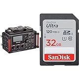 Tascam DR-60DMK2 – Audiorecorder für DSLR-Kameras & SanDisk Ultra SDHC UHS-I Speicherkarte 32 GB (Class 10, U1, 120 MB/s Übertragung, Full HD Videos)