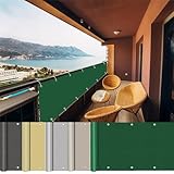 Balkon 350 x 350 cm dunkelgrün Balkonverkleidung für Gartenzaun Verschiedene Größen und Farben 160 g/m² verschönern Ihren Außenbereich