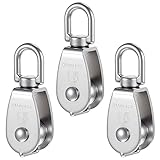 3 Stück Klein Umlenkrolle, M15 Umlenkrollen, 15mm Seilrolle Umlenkrolle, 304 Edelstah Seilrollen, Umlenkrollen für Seile, Fitness mit Kugellager, Riemenscheibe Roller for Seile Bis 6mm Durchmesser