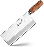 SHI BA ZI ZUO 8-Zoll-Küchenmesser, professionelles Kochmesser, Edelstahl-Gemüsemesser, sichere Antihaft-Klinge mit rutschfestem Holzgriff