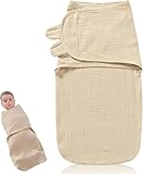 AsyinXson Baby Schlafsack,Pucksack Baby,Babyschlafsack Neugeborene,Swaddle Decke,Vierlagiger Gaze-Wickelbezug,Pucksack Baby 0-6 Monate mit 100% Bio-Baumwolle,Perfektes Duschgeschenk
