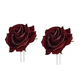 PATKAW 4 Stück U Förmige Haarspangen Mit Blumenmotiv Weinrot Kreative Haarnadeln Für Hawaii Partys Hochzeiten Und Festliche Anlässe Bunte Haaraccessoires Für Damen Und ädchen