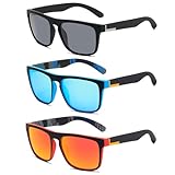 DKDDSSS 3 Paar Polarisierte Sonnenbrille, Polarisierte Sonnenbrille Herren/Damen, Sonnenbrille Herren Polarisiert, Sonnenbrille Polarisiert Damen, Sportarten Mode Sonnenbrille, UV Schutz, Unisex