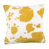 DOITOOL Kissenbezug Kuscheliger Plüsch Sofakissenbezug mit Fleckenmuster Dekorativ Quadratisch für Sofa Wohnzimmer Schlafzimmer und Auto Gelb