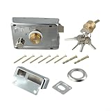 Oniissy Außentür-Sicherheitsschloss, Diebstahlschutz, kaltgewalzter Stahl mit Kupferkern, 120 x 85 mm, Haushaltstürschloss mit 5 Schlüsseln für den Schutz zu Hause (links geöffnet)