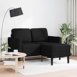 Swpsd 2-Sitzer-Sofa mit Chaiselongue L-förmig Schwarz 125 cm Kunstleder, Modernes Loungesofa Sofagarnitur Gästesofa für Wohnzimmer Schlafzimmer Spielzimmer4107083