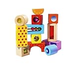 Eichhorn Klangbausteine 12 bunte Holzbausteine die Geräusche machen, für Kinder und Babys ab 12 Monaten, Holzspielzeug 100002240 Meerkleurig