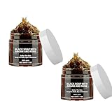 Mikabila (01)2 Stück Marokko Schwarze Seife Mit Morocco Body Scrub Black Soap Natürliche Marokkanische Schwarze Seife,Marokko Schwarze Seife mit Argan und Rose,Schwarze Seife Körper Peeling Seife