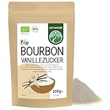 Alpi Nature Bourbon Vanillezucker BIO 200g, Premium Puderzucker und Rohrohrzucker mit gemahlene Vanilleschoten Madagaskar