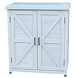 YNIYUJKL Gartengeräteschrank Aus Holz, Gartenhäuschen Mit Wasserdichtem Dach, Kunststofffüßen Und Metallgriff, Kleines Gartenhaus Für Garten Und Rasen,A