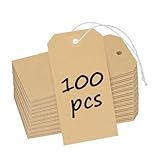 Uniclife 100 Pcs Kraft Tags Blanko Versand Tags 12 cm Kraft hängende Papier Tags große Kennzeichnung Tags beschreibbar Preis Tags Geschenk Tags Inventar Label Tags für verschiedene Anlässe