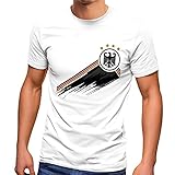 MoonWorks® Herren T-Shirt Deutschland Fußball EM-Shirt 2024 WM Fanshirt Deutschlandshirt Adler weiß L