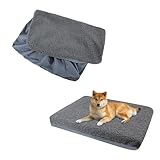 Hundebett Wechselbezug, Hundekissen Ersatzbezug,Bezüge für Hundebetten,Weicher Plüsch-Ersatz, waschbar, wasserdicht, Hundebett-Auskleidung, Hundematratzenbezug, Haustierbettbezug (20 x 30 x 6 inch)
